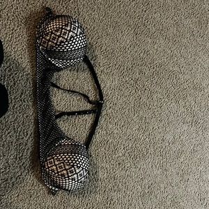 Racerback Studded Fishnet Bra